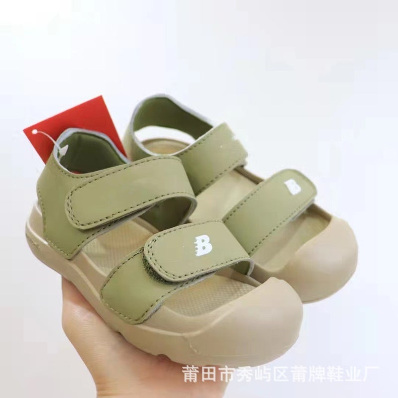 Children'S Nb Closed Toe Ankle Protection Velcro Sandals Soft Bottom Non-Slip Beach Sandals Baby Hole Shoes - Image 4
