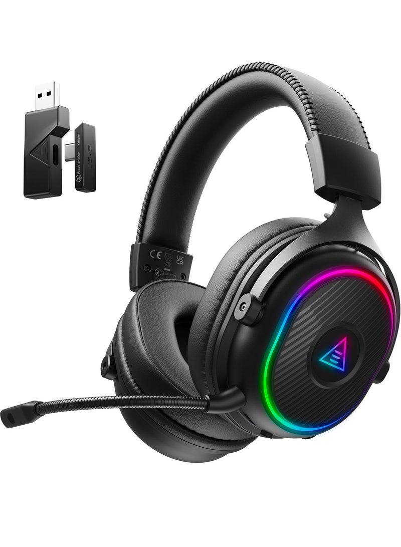EKSA 2.4GHz Wireless Gaming Headset for PS5,PC,PS4,Switch,Mobile,Mac, Bluetooth Gaming Headphones with Microphone, RGB, 30ms Latency, 50H Battery, USB & Type-C Ultra, PC Wired Gaming Headset for Xbox - Image 1