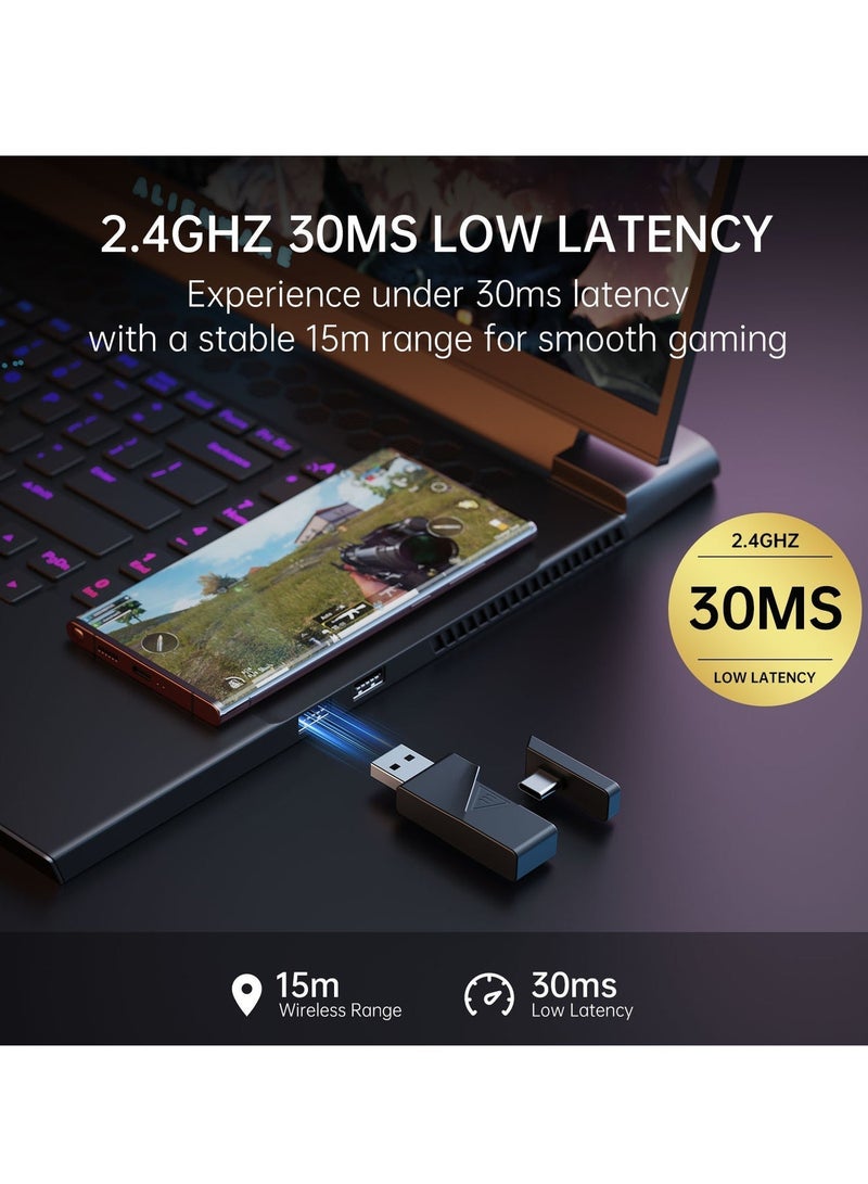 EKSA 2.4GHz Wireless Gaming Headset for PS5,PC,PS4,Switch,Mobile,Mac, Bluetooth Gaming Headphones with Microphone, RGB, 30ms Latency, 50H Battery, USB & Type-C Ultra, PC Wired Gaming Headset for Xbox - Image 2