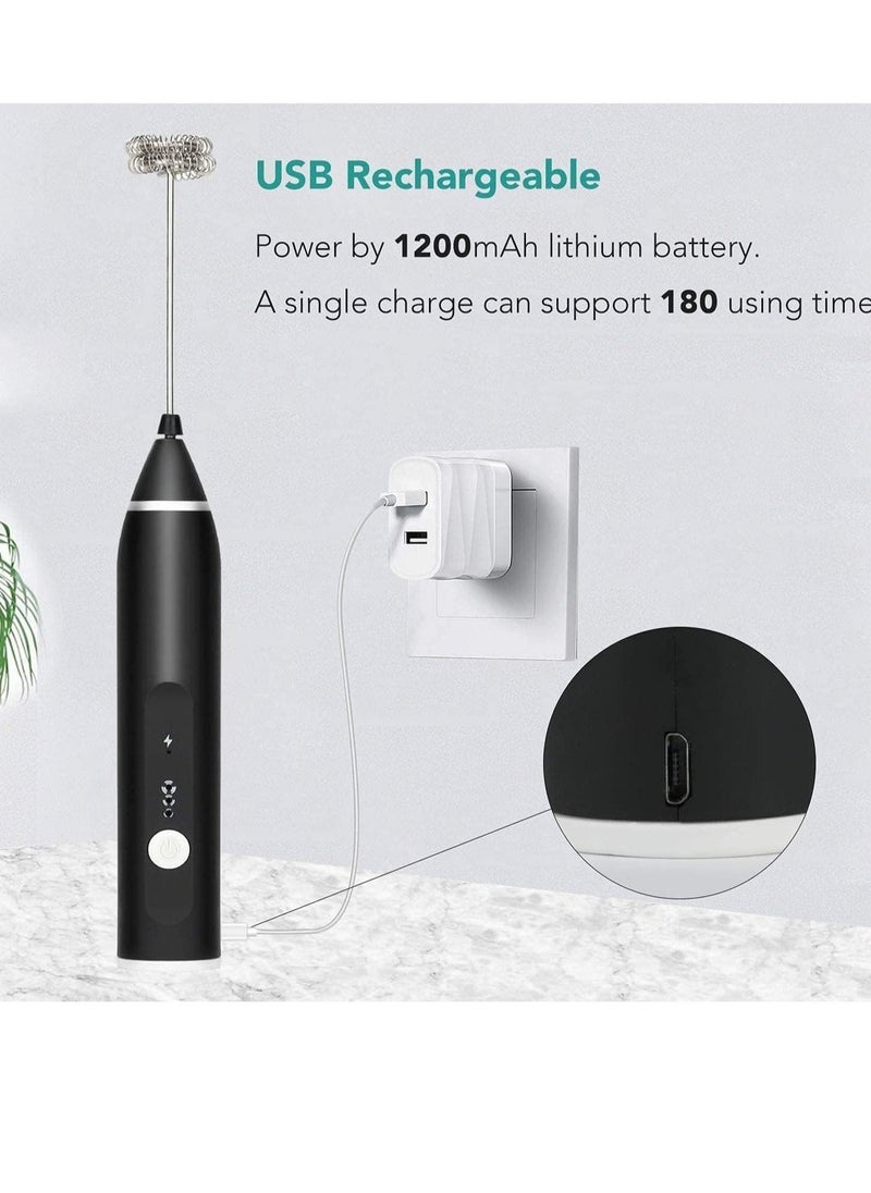 3 In 1 Electric Foam Maker, Egg Beater, Drink Mixer. USB Rechargeable, Mini Blender For Coffee Latte Cappuccino Hot Chocolate  - Image 2