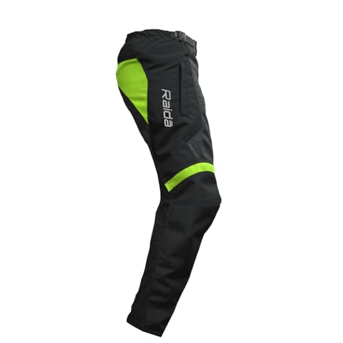 Raida Trailcraft Off-Road Pants | MX & Trail Ride | Lightweight | Abrasion-resitant Fabric | Heat Sheild Panel | (XXXL, Black/Hiviz) - Image 4
