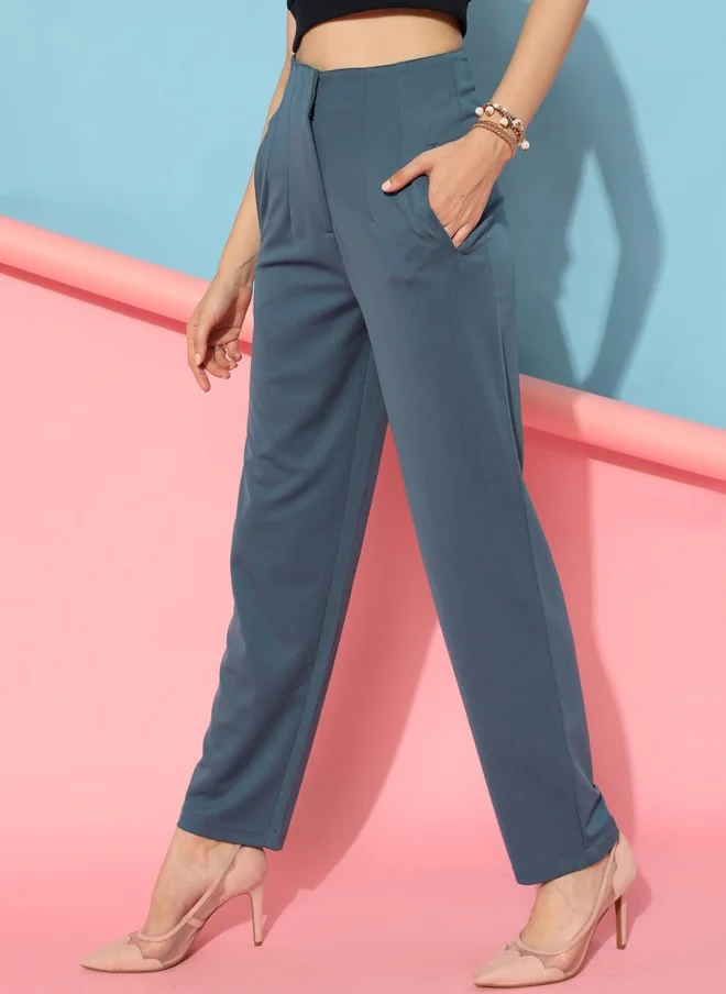 STREET 9 بنطلون نسائي ضيق أزرق داكن