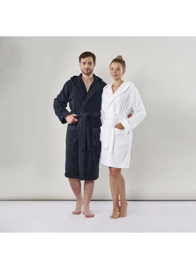 Linens Premium Cotton Xl Bathrobe Black