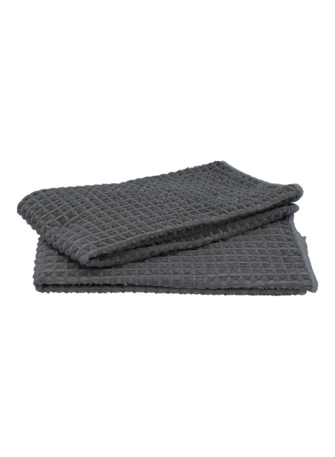 HARMAN 2-Piece Jumbo Waffle Ultra Absorbent Polyester Kitchen Towel Grey 40 X 48Cm - Image 3