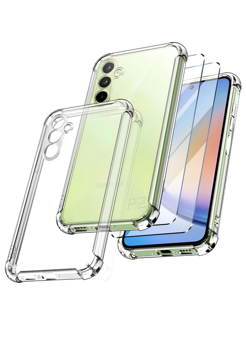 Raxoom Case for Samsung Galaxy A35 5G with 2 PCS Galaxy A35 Tempered Glass, Anti-Yellow Clear Soft TPU with Reinforced Corners Protective Case for Galaxy A35 6.6 inch (Galaxy A35 6.6 inch) - Image 1