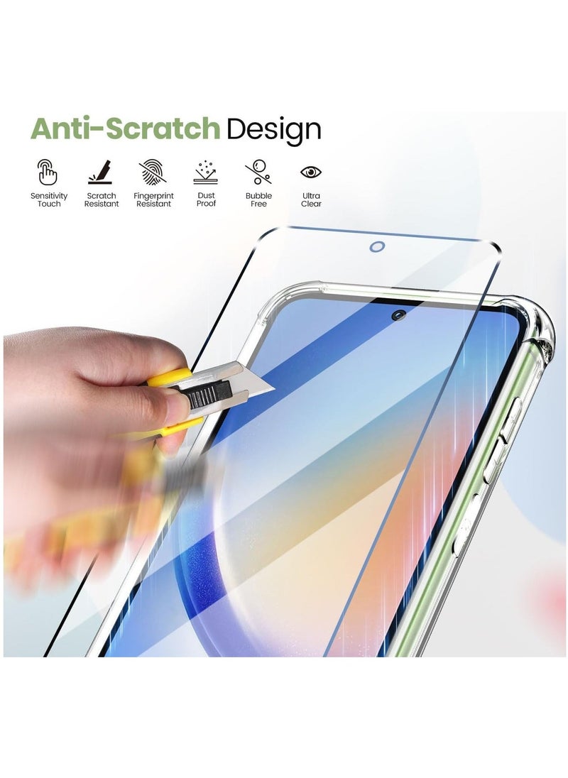 Raxoom Case for Samsung Galaxy A35 5G with 2 PCS Galaxy A35 Tempered Glass, Anti-Yellow Clear Soft TPU with Reinforced Corners Protective Case for Galaxy A35 6.6 inch (Galaxy A35 6.6 inch) - Image 3