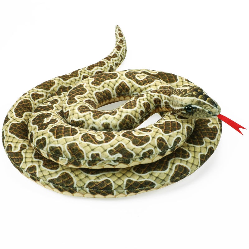 Romart Realistic Snake Stuffed Animal 67inch Large Lifelike Snake Plush Toy Long Giant Stuffed Animals Snake Plushie Gifts for Kids Boys Girls Christmas Wild Animals Party Decor Brown - Image 2