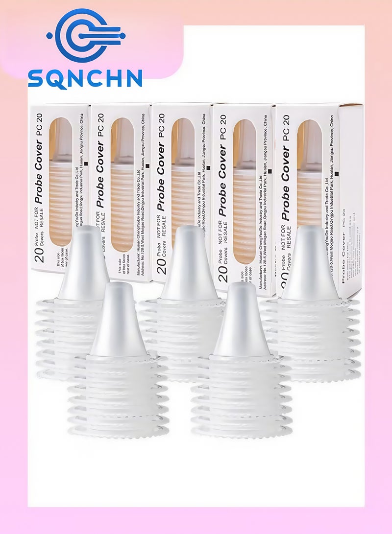 SQNCHN 100 Premium Ear Thermometer Probe Covers – High-Quality Replacement Lens Caps and Filters for All Braun ThermoScan Models – Bulk Pack  - Image 1
