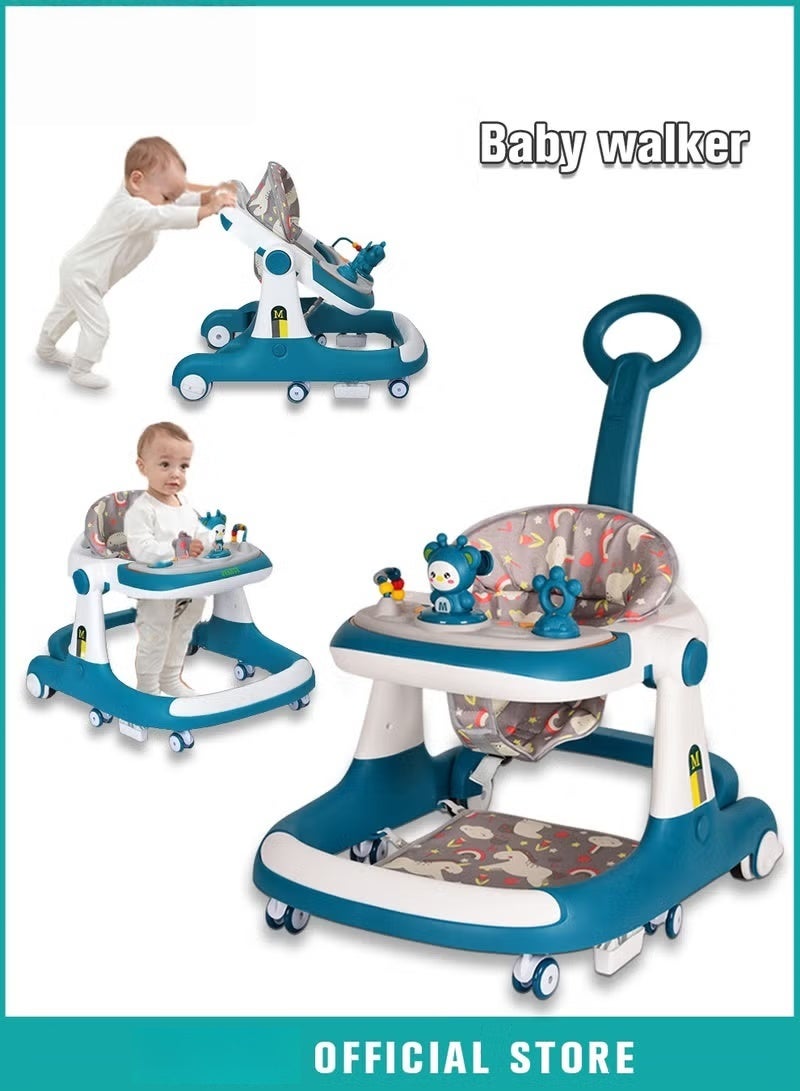 HOOKOR 3 in 1 Baby Walker with Parent Push Handle, Adjustable Height Multifunction and Big Comfortable Seat Cushion for Infants Children - Image 1