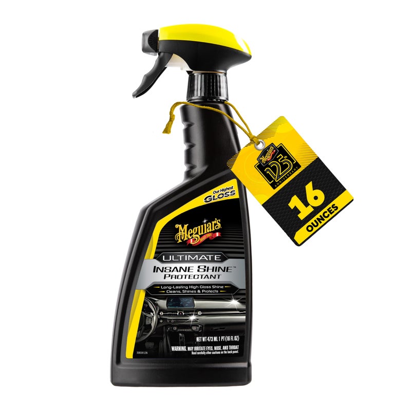 Meguiar's G220216 Ultimate Insane Shine Protectant, Car Cleaning Spray That Creates a Lasting and Glossy Shine, Auto Care Product Safe for Exterior and Interior Surfaces, 16 Oz - Image 1