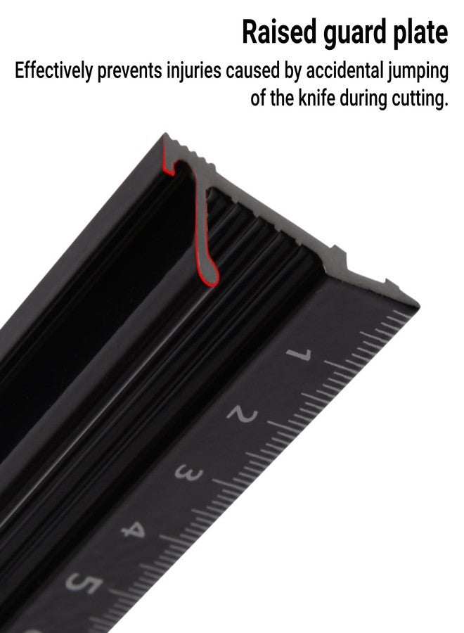 LiebeWH L Shaped Cutting Ruler for Leather and Metal Craft Aluminum Alloy Safety Ruler Precision Measuring Drafting Tool(L Type 30cm) - Image 4