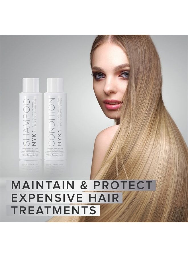 NYK1 - SALT SULFATE FREE Shampoo and Conditioner Set for Color Treated Hair (2 x 16.9 Fl Oz) NYK1 Shampoo for Color Treated Hair, Extensions and Keratin Treatments - Shampoo and Conditioner Set Sulfate Free - Image 1