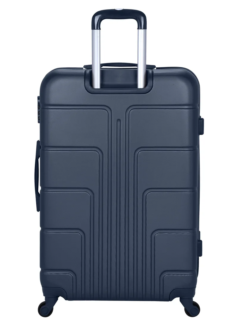 Senator Navy Blue Hard Case Travel Bag Medium Checked Luggage Trolley ABS Lightweight Suitcase with 4 Spinner Wheels A1012, Navy Blue  | Best Price UAE