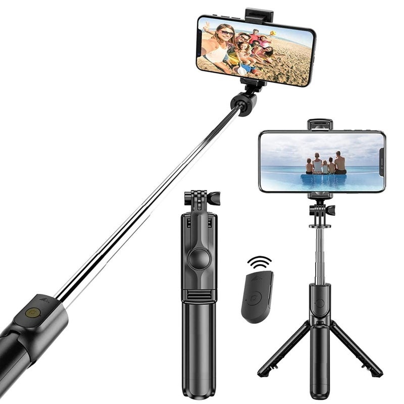 CELLMASTER Selfie Stick for Mobile Phone with Tripod Stand and Bluetooth Remote - Image 1