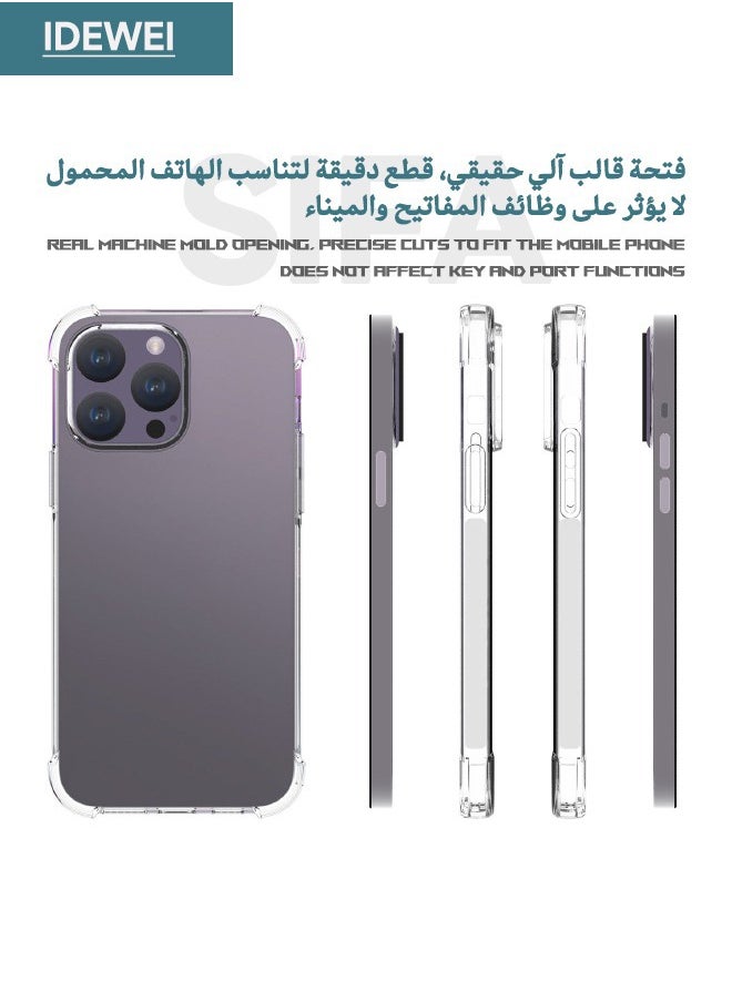 IDEWEI iPhone 15 Pro Max Case, Crystal Clear iPhone 15 Pro Max Case with Four Corner Anti-Fall Airbags, Slim Flexible TPU Airbag Bumper Shock Absorption Case Cover Fit for Apple iphone 15 Pro Max (Clear)  - Image 2