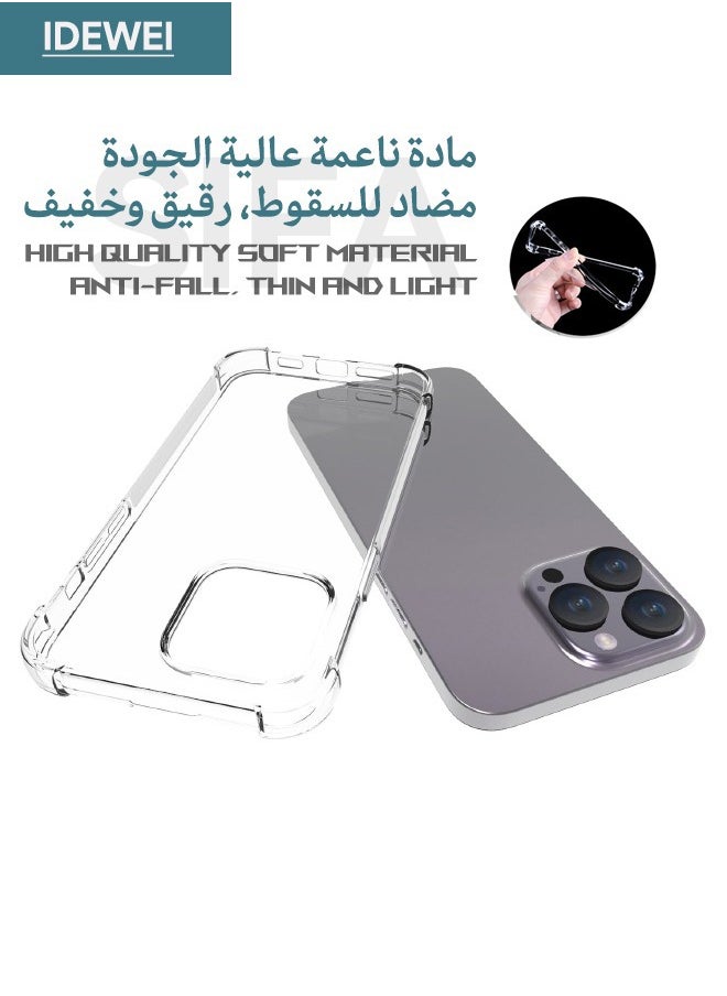 IDEWEI iPhone 15 Pro Max Case, Crystal Clear iPhone 15 Pro Max Case with Four Corner Anti-Fall Airbags, Slim Flexible TPU Airbag Bumper Shock Absorption Case Cover Fit for Apple iphone 15 Pro Max (Clear)  - Image 3