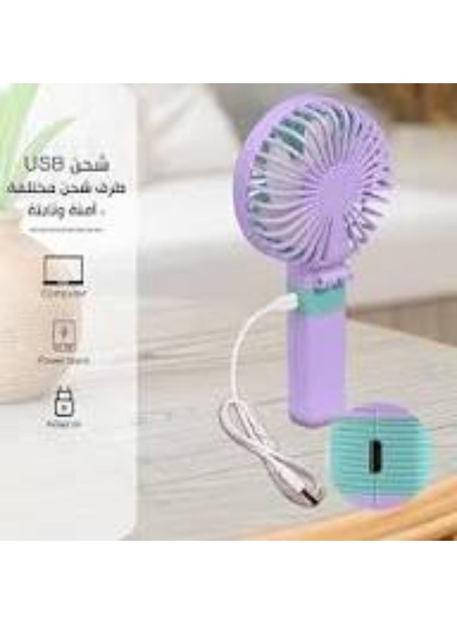 مروحة يدوية صغيرة، تصميم وألوان لطيفة، حجم صغير وسهل الحمل باليد أو وضعه في الحقيبة، مزودة ببطارية قابلة لإعادة الشحن عبر USB، زر تشغيل/إيقاف، هدية لطيفة للأطفال والكبار - Image 5