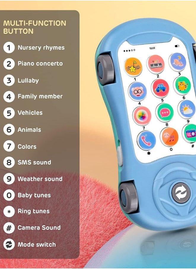 Generic - Car-Shaped Learning Mobile Phone for Toddlers of age 18M+ | Enhances Hand-foot coordination and perception of colors with Star Projection - Image 1