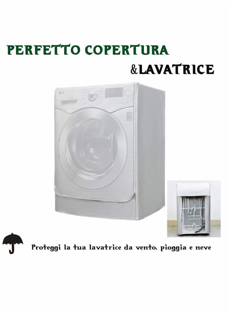 KASTWAVE Washing Machine Cover, Sunscreen Dustproof Cover For Front Load Washer Protection For Home Laundry, Dust proof and Anti-aging Anti-ageing Water Resistant of Washing Machine  - Image 3