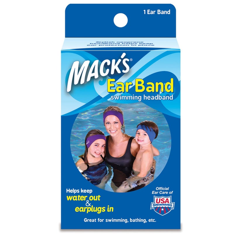 Macks Ear Band Swimming Headband Blue Purple Pack of 2