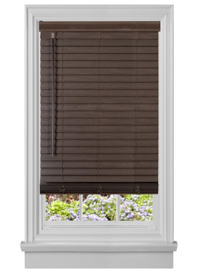 Achim Cordless Room Darkening Plantation Blind - 37 Inch Width, 52 Inch Length, 2" Vinyl Slat Size - Mahogany - Madera Falsa Faux Wood, Light Filtering Horizontal Windows Blinds by Achim Home Decor - Image 1