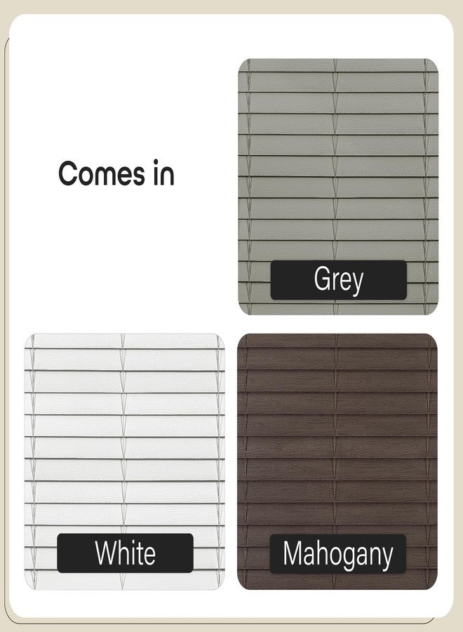 Achim Cordless Room Darkening Plantation Blind - 37 Inch Width, 52 Inch Length, 2" Vinyl Slat Size - Mahogany - Madera Falsa Faux Wood, Light Filtering Horizontal Windows Blinds by Achim Home Decor - Image 5