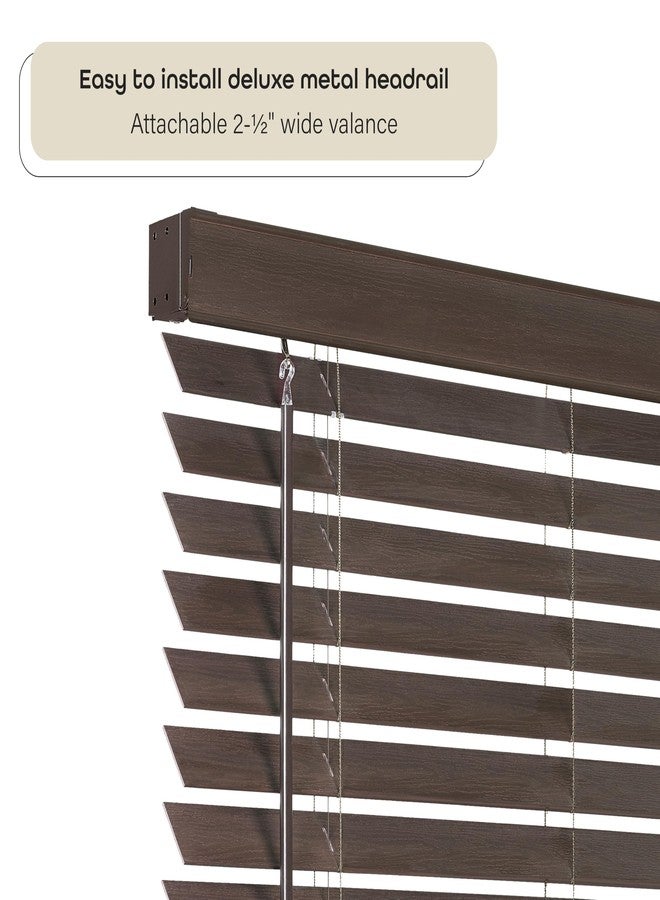 Achim Cordless Room Darkening Plantation Blind - 37 Inch Width, 52 Inch Length, 2" Vinyl Slat Size - Mahogany - Madera Falsa Faux Wood, Light Filtering Horizontal Windows Blinds by Achim Home Decor - Image 3