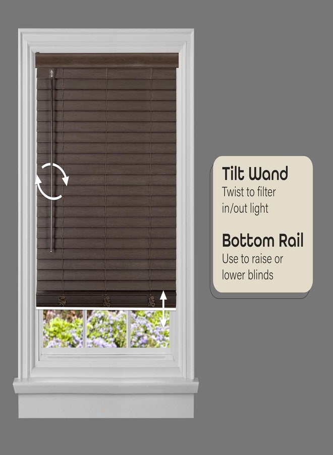 Achim Cordless Room Darkening Plantation Blind - 37 Inch Width, 52 Inch Length, 2" Vinyl Slat Size - Mahogany - Madera Falsa Faux Wood, Light Filtering Horizontal Windows Blinds by Achim Home Decor - Image 4