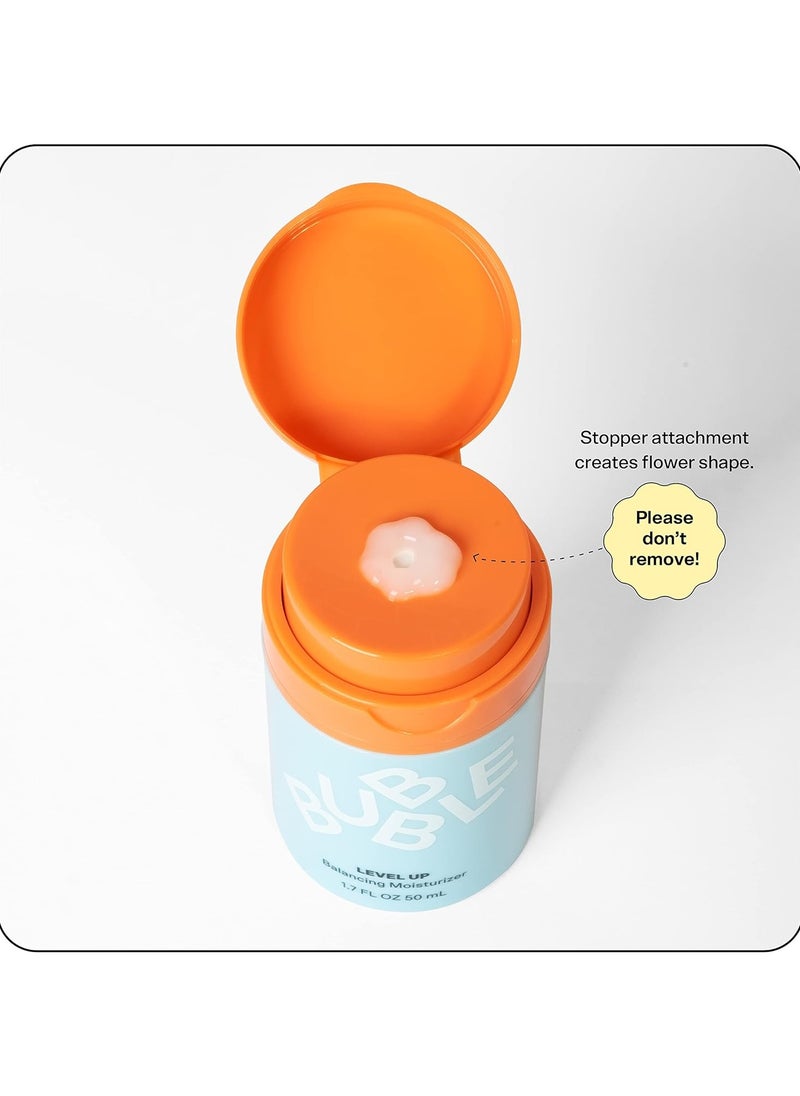 Bubble - Skincare Level Up Balancing Face Moisturizer - Hydrating Gel Moisturizer Formulated with Zinc PCA + Niacinamide for Improved Texture & Radiance - Skin Care for Oily or Combination Skin (50ml) - Image 1