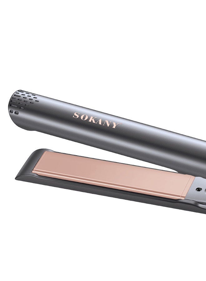 sokany Professional Hair Straightening and Curler 2 in 1 Ceramic Flat Iron with 5 Heat Settings Adjustable Temperature and Heats Up Fast Grey - Image 5