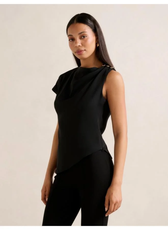 Forever New  Aubery Asymmetric Draped Top for Women | Best Price UAE