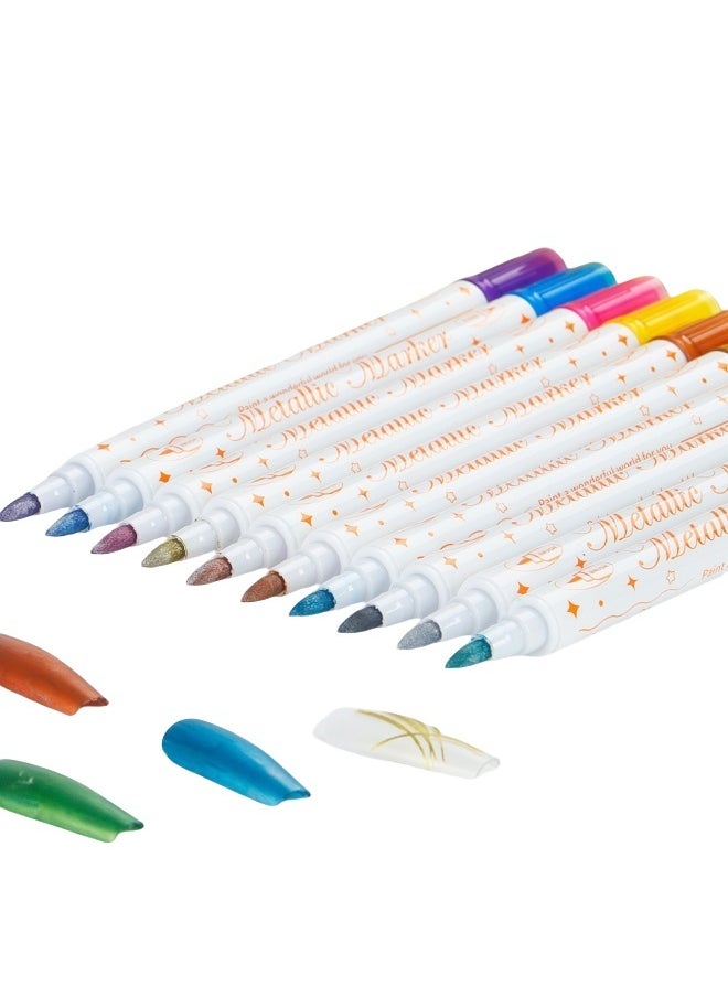 ZAFRA 12 Pcs Body Face Nail Paint Cosplay Makeup Palette Kit For Kids & Adults, Soft Tipped Painting Pen Set Multicolour Double Pen Tips  - Image 1
