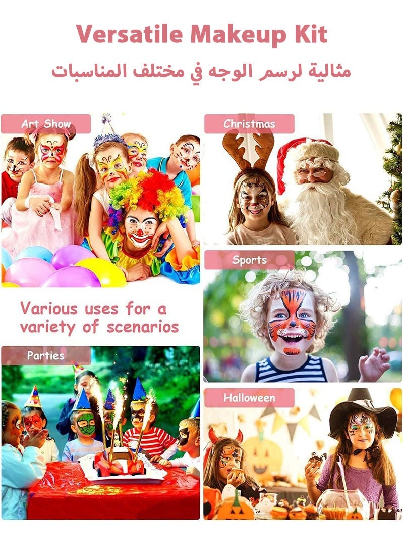 ZAFRA 12 Colors Face Paint Kit, Professional Body Paint, Face Painting Colors for Kids & Adults, Makeup Palette with Soft Dual Tips for Halloween Party, Cosplay, Nail Art - Image 5