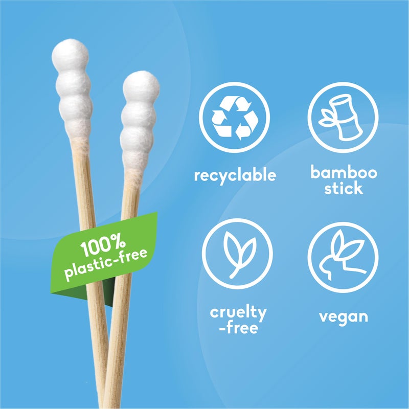 The Humble Co. The Humble Co Bamboo Cotton Swabs with Spiral Design, 600 Count - Cotton Buds for Ears, Makeup, Baby Care & Cleaning - Personal Hygiene Essentials & Toiletries - Daily Products for Travel & Home - Image 5