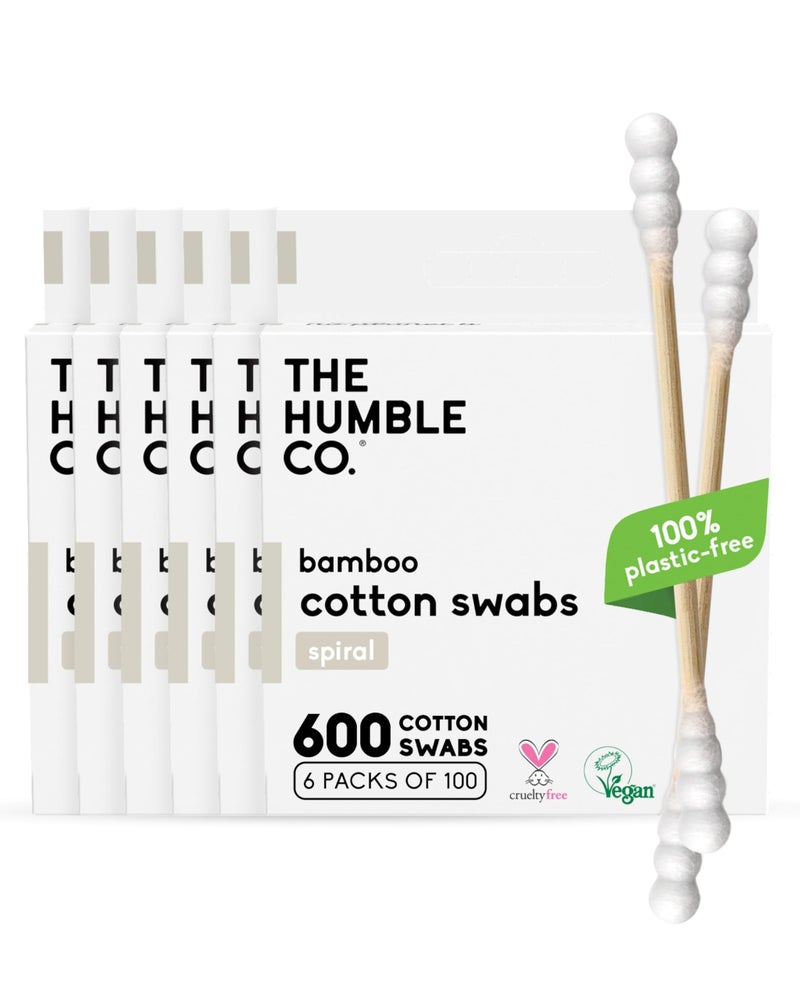 The Humble Co. The Humble Co Bamboo Cotton Swabs with Spiral Design, 600 Count - Cotton Buds for Ears, Makeup, Baby Care & Cleaning - Personal Hygiene Essentials & Toiletries - Daily Products for Travel & Home - Image 1