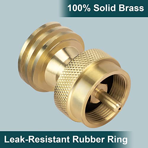GASPRO 1lb Propane Tank Adapter, 20lb to 1lb Converter, Hook Up Small Propane Tanks When 20lb Ran Out, Solid Brass - Image 4