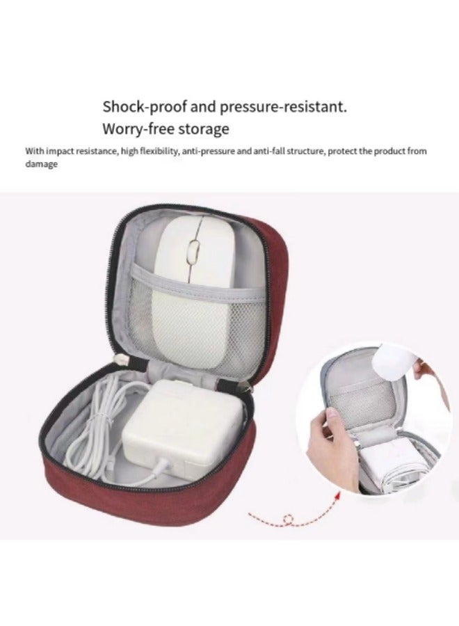 حقيبة تخزين الملحقات الإلكترونية، حقيبة تخزين رقمية للسفر، حقيبة منظم الكابلات حقيبة تخزين ملحقات الهاتف الإلكترونية المحمولة للكابل والسلك والشاحن والقرص الصلب وسماعات الأذن رمادي - Image 5