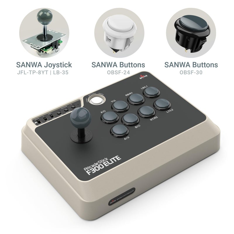 MAYFLASH Arcade Stick F300 Elite with Sanwa Buttons and Sanwa Joysticks for Switch/Switch 2, Xbox Series S/X, Xbox One, PS4, PS3, Windows, macOS, Steam Deck, Android and more - Image 3