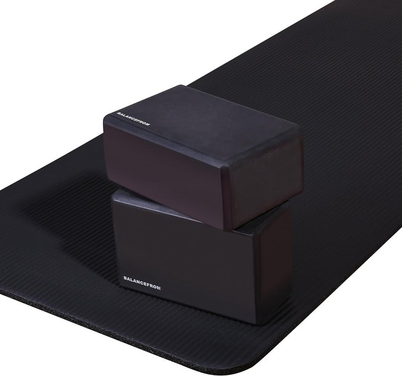 DORSA Non Slip yoga mat 10mm thick NBR Gym home mat exercise mat sport mat 183 X 61cm Black - Image 5