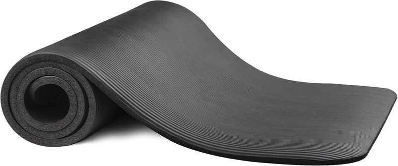 DORSA Non Slip yoga mat 10mm thick NBR Gym home mat exercise mat sport mat 183 X 61cm Black - Image 2