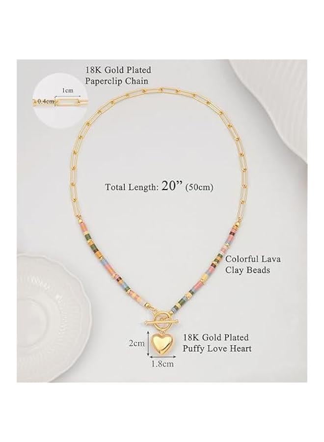 18K Gold Moon Star Lion Evil Eye Love Heart Cross Pendant Necklace Medallion Paperclip Chian Choker Layering Jewery for Women - Image 4