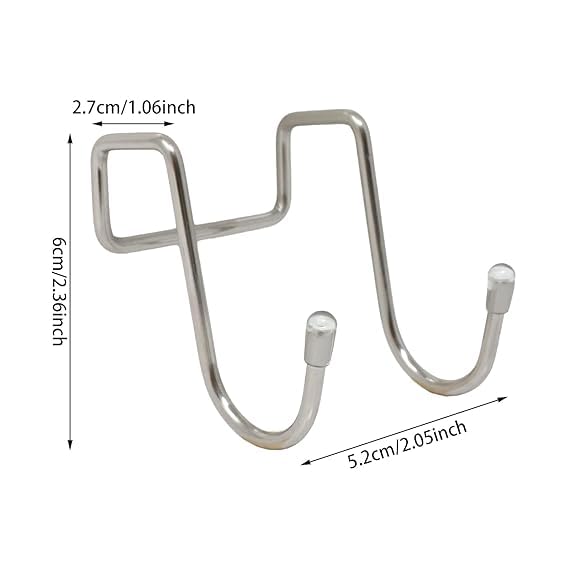 SHOPECOM Double Stainless Steel Hook Cabinet Hook Stainless Steel Multiple Use Kitchen Cabinet Drawer Cabinet Hooks Double S Shape Hook for Kitchen Wardrobe Door Bathroom5pc - Image 3