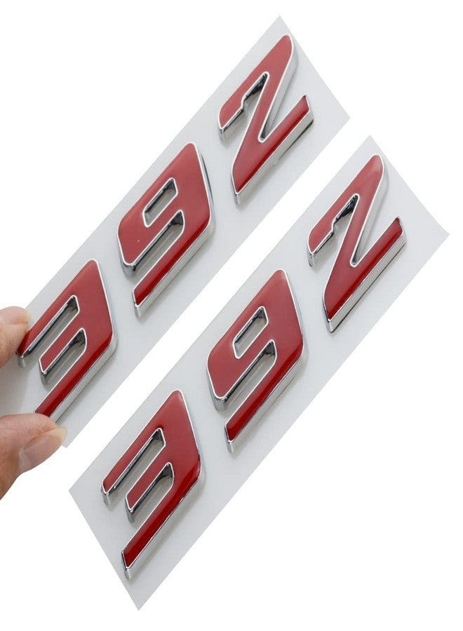 dgea Alitaver 2X 392 Emblem Badge Decal 3D Logo Nameplate 3D Raised Strong Adhesive Fit for 392 Matte Black (Chrome Red) - Image 3