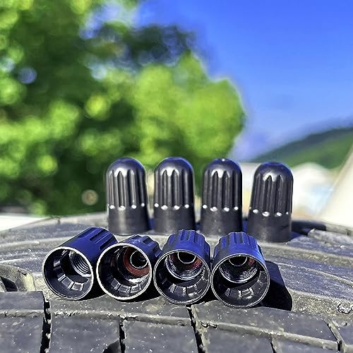 TPMSCENTER Black TPMS Plastic Tire Valve Stem Caps with Rubber Seal Universal Long Air Valve Stem Caps for TPMS20008 Rubber Valve, Airtight Seal, ­All-Weather, Air Protection, ­Light-Weight (8 Pack) - Image 5