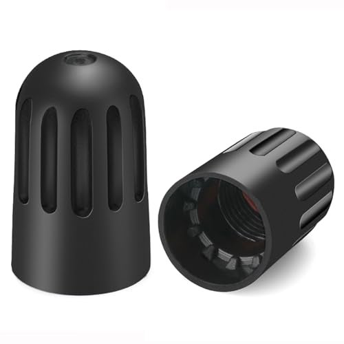 TPMSCENTER Black TPMS Plastic Tire Valve Stem Caps with Rubber Seal Universal Long Air Valve Stem Caps for TPMS20008 Rubber Valve, Airtight Seal, ­All-Weather, Air Protection, ­Light-Weight (8 Pack) - Image 1