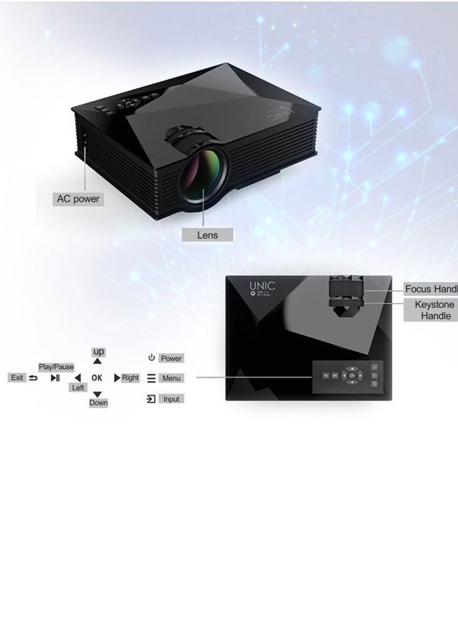 Generic - WVGA LED 1200 Wireless Projector Multi-Media Wifi Led Office Supermarket Android Smart Phone Film Smart Video Projector - Image 1