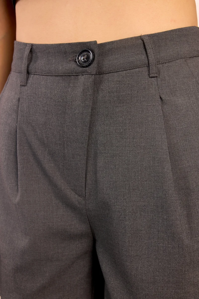 Virgio  Solid Viscose Stretch Grey Waist Shorts for Women for Women | Best Price UAE