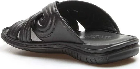 فاست ستيب Men's Genuine Leather Daily Comfortable Summer Beach Light Striped Flat Slippers 952MA141