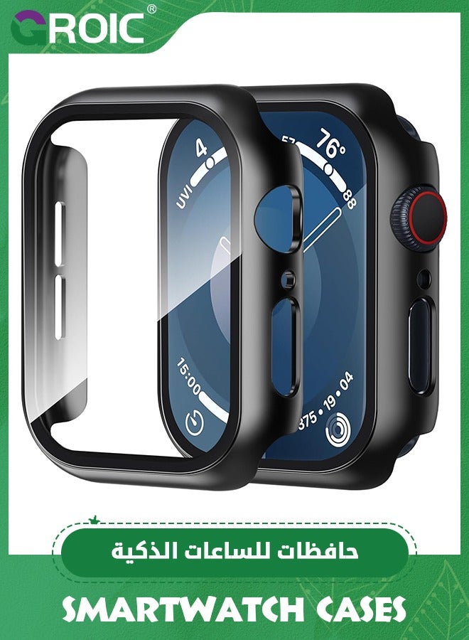 GROIC Black 42mm Anti-Scratch Tempered Glass Screen Protector Case Hard PC Protective Bumper Guard Overall Waterproof Face Cover Compatible with Apple Watch Series 3/2/1  - Image 1