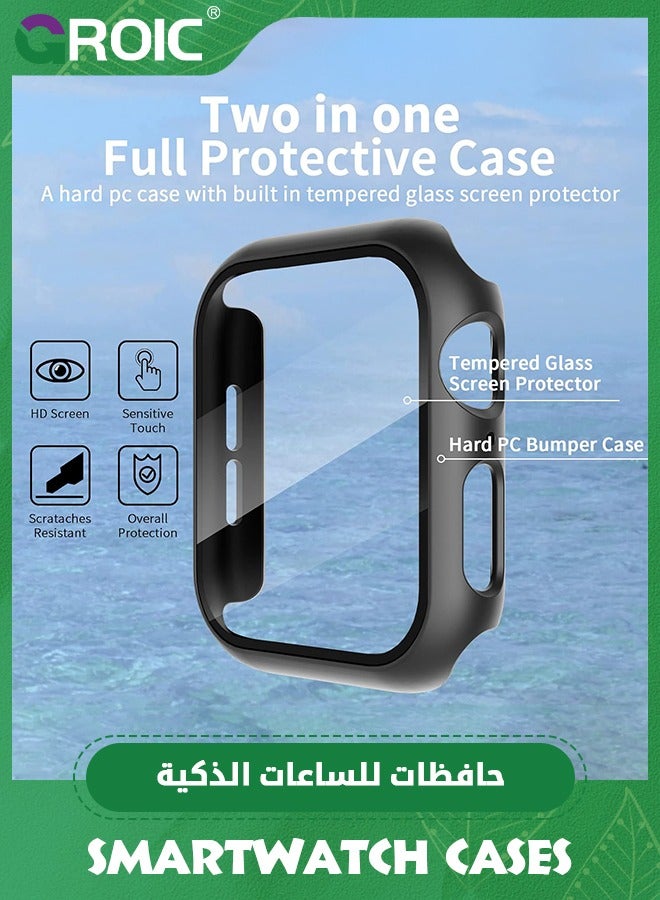 GROIC Black 42mm Anti-Scratch Tempered Glass Screen Protector Case Hard PC Protective Bumper Guard Overall Waterproof Face Cover Compatible with Apple Watch Series 3/2/1  - Image 2